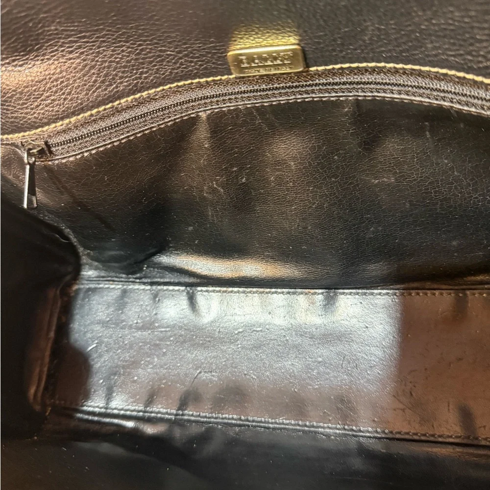 Leather Two-Tone Black and Brown Men's Satchel Bag - Picture 10 of 16